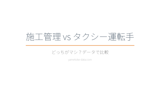 施工管理 vs タクシー運転手｜年収・負担・将来性をデータで比較